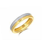 Gold And Diamond Double Band Ring
