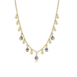Pear Moonstone Bezel Diamond Necklace