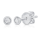 Small Bezel Set Diamond Stud Earrings