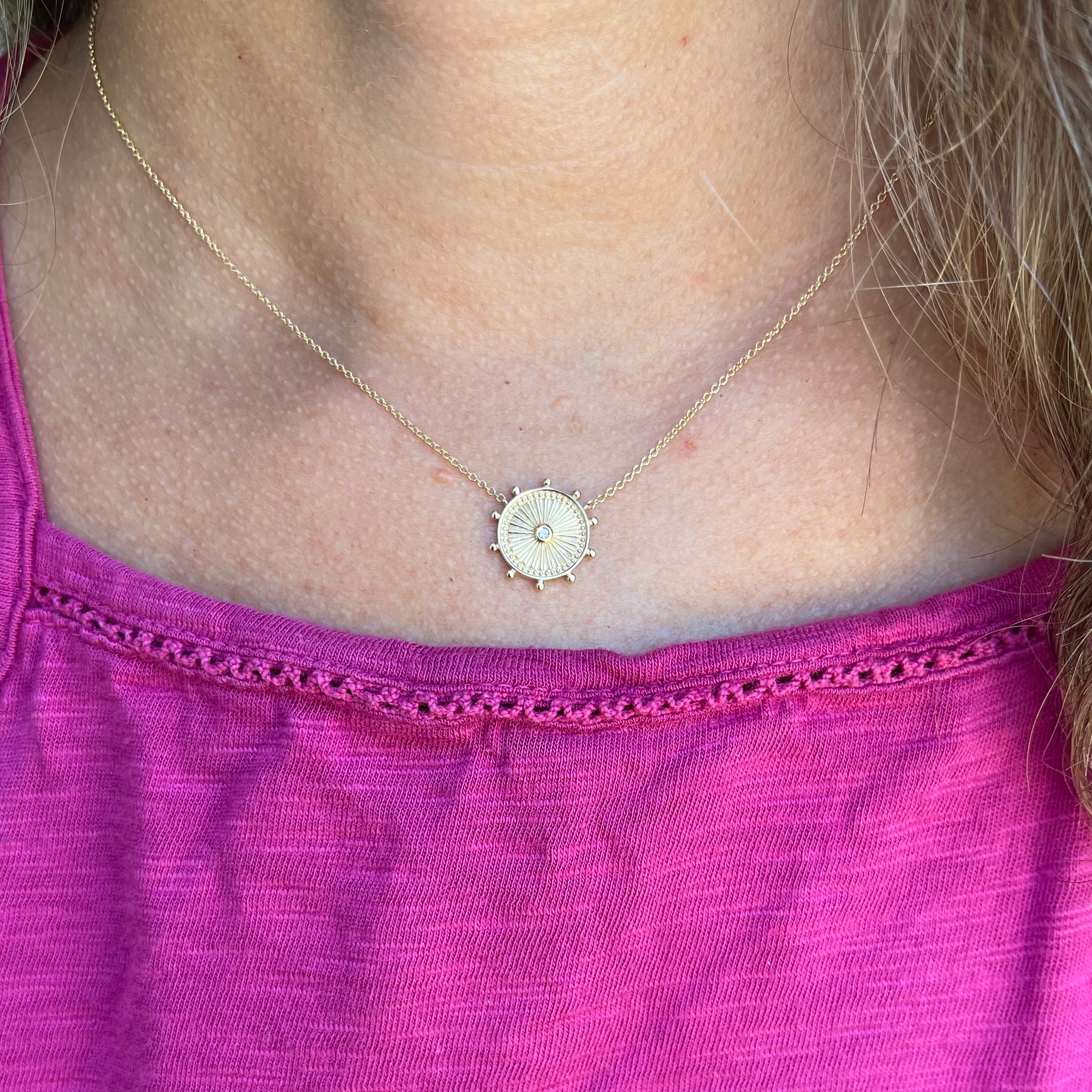 Gold With Diamond Nautical Necklace