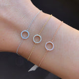 Diamond Open Circle Chain Bracelet