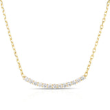 Diamond Curved Bar Chain Necklace