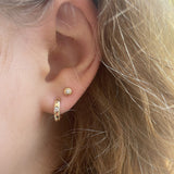 Single Diamond Huggie Earring