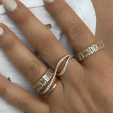 Double Wave Diamond Ring