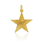 Star With Center Diamond Charm
