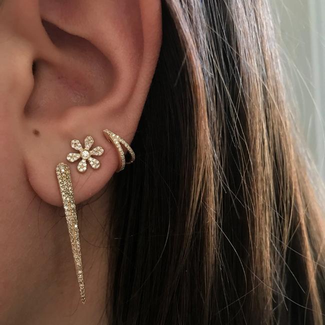 Diamond Large Daisy Stud Earrings
