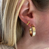 Gold Flat Hollow Hoop Earrings