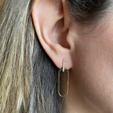 Diamond Stick With Gold Link Earrings