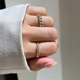 Gold Diamond Bezel Link Ring