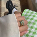 Gold Emerald Shape Stone Ring