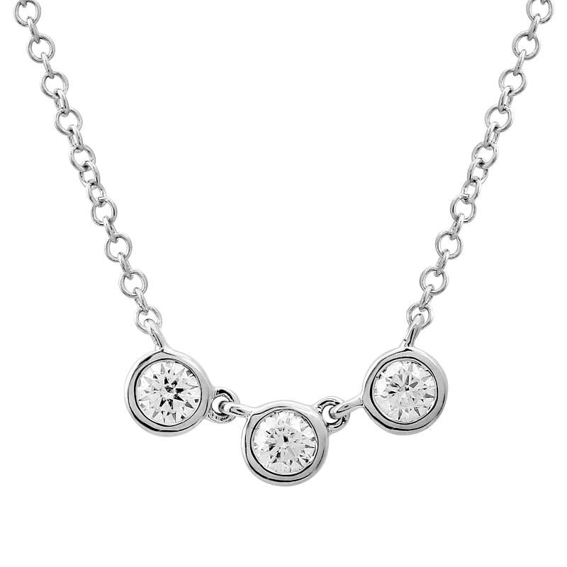 Three Bezel Diamond Necklace