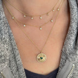 Medium Five Bezel Diamond Drop Necklace