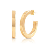 Square 14k Gold Hollow Hoop Earrings