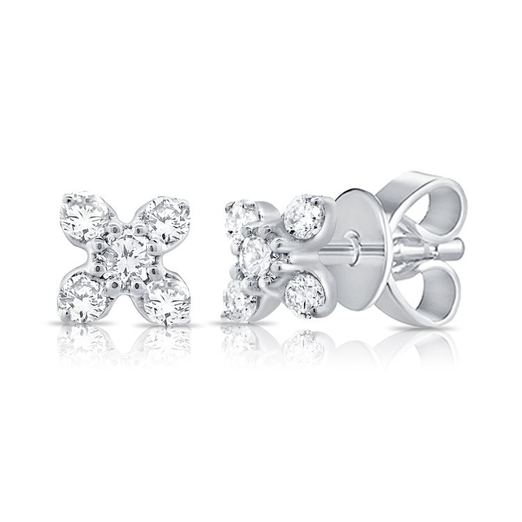 Mini Flower Diamond Stud Earrings