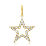 Small Diamond Open Star Charm
