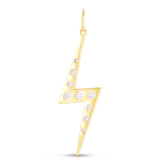 Gold And Scattered Diamond Lightning Bolt Charm