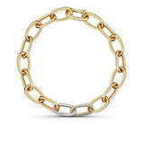 Two Diamond Oval Link Bracelet