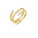 Diamond And Gold Swirl Ring