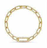 Diamond and Gold Oval Link Bracelet