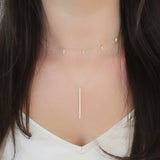 Medium Diamond Vertical Bar Necklace