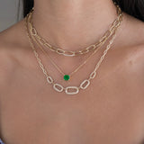 Graduated Five Diamond Link Chain Necklace