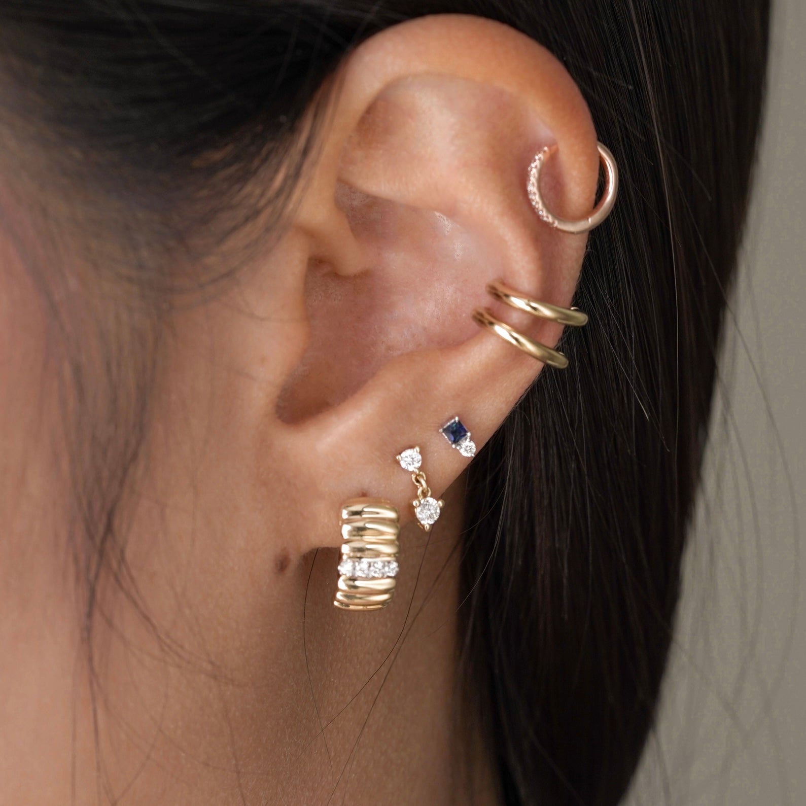 Gemstone And Diamond Stud Earrings