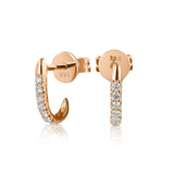 Diamond J Huggie Earrings