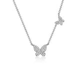 Diamond Two Butterfly Chain Necklace