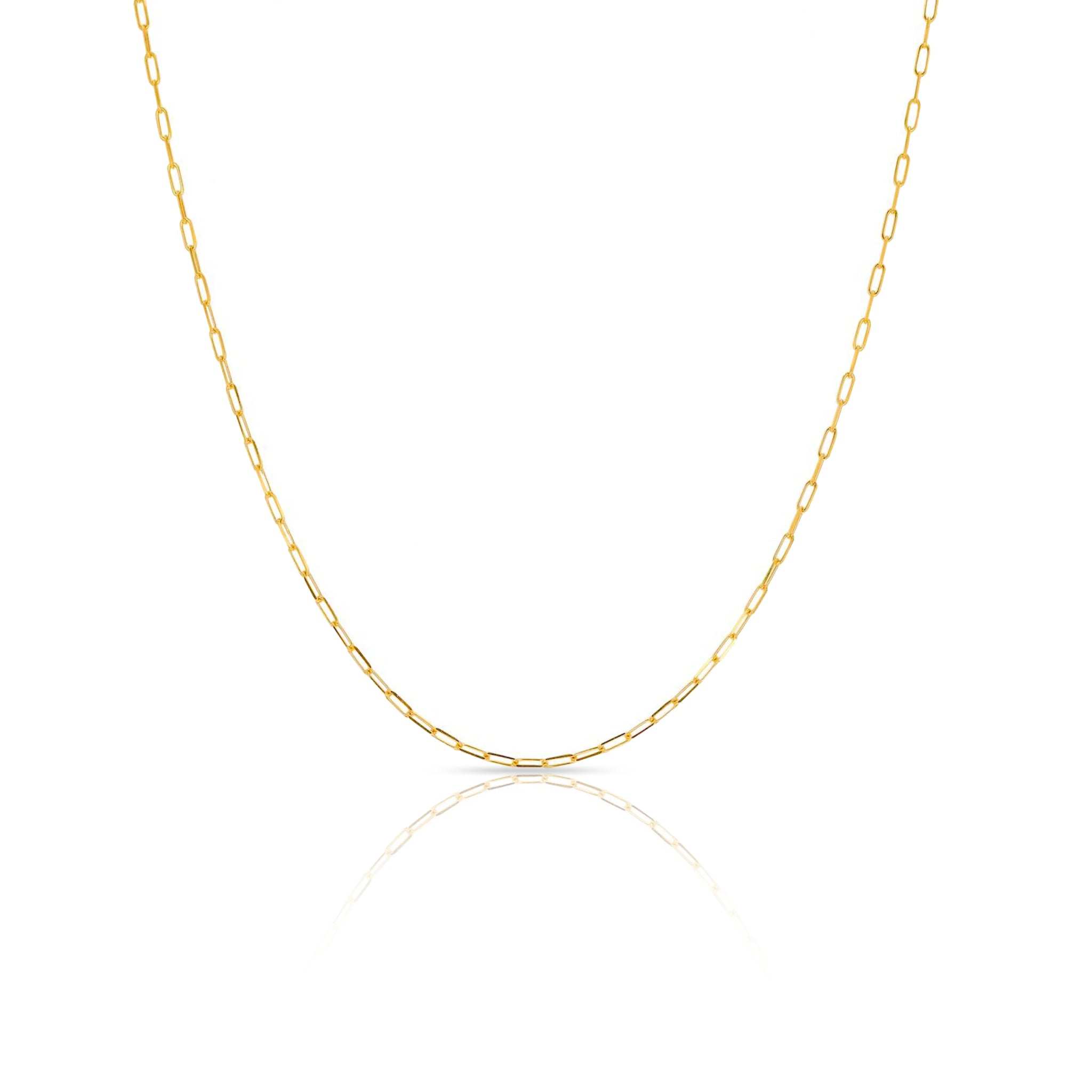 Mini 14k Gold Paper Clip Chain Necklace