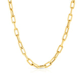 Medium Gold Rounded Square Chain Link Necklace