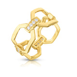 Gold Chain Link Diamond Ring