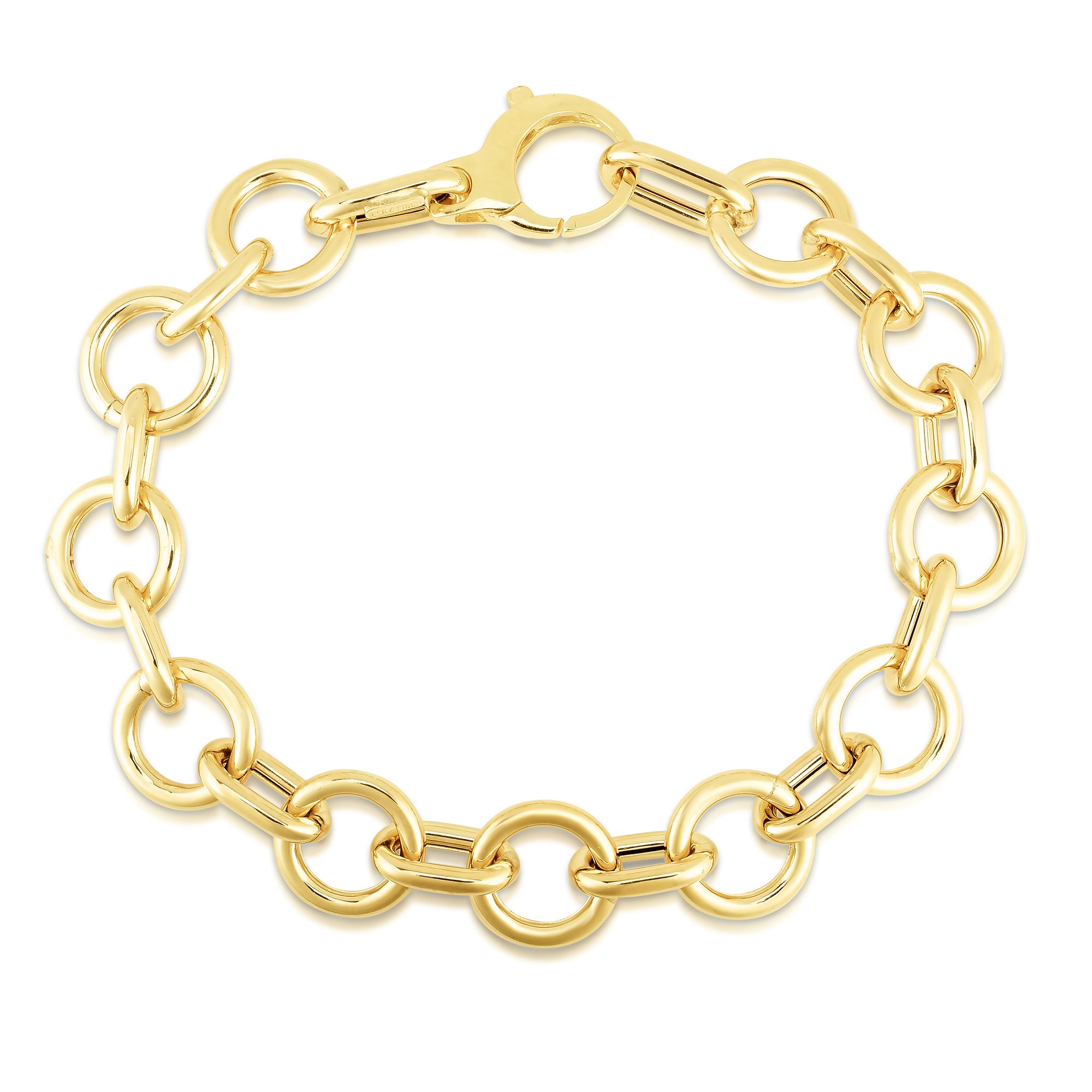 Gold Round Chain Link Bracelet