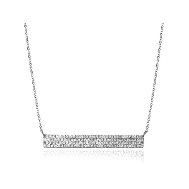 Wide Diamond Bar Necklace