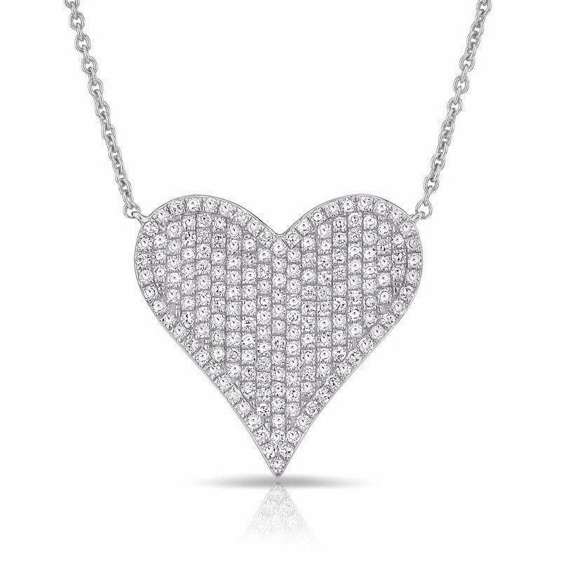 Pavé Diamond Heart Necklace - Large