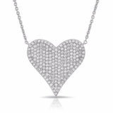Pavé Diamond Heart Necklace - Large