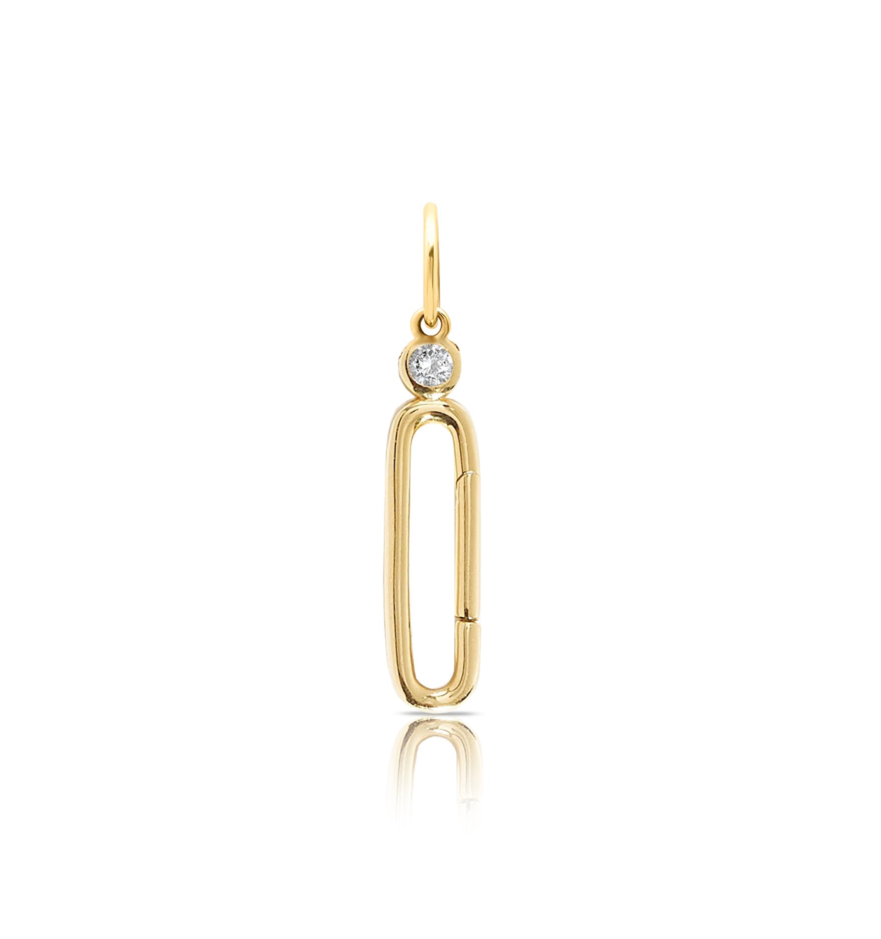 Paper Clip With Bezel Set Diamond Charm – NicoleHD Jewelry