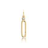 Paper Clip With Bezel Set Diamond Charm