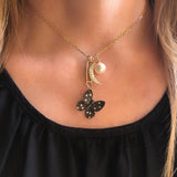 Diamond Small Moon Charm