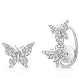 Three Butterfly Diamond Earring