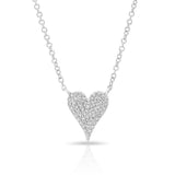 Pavé Diamond Elongated Heart Necklace