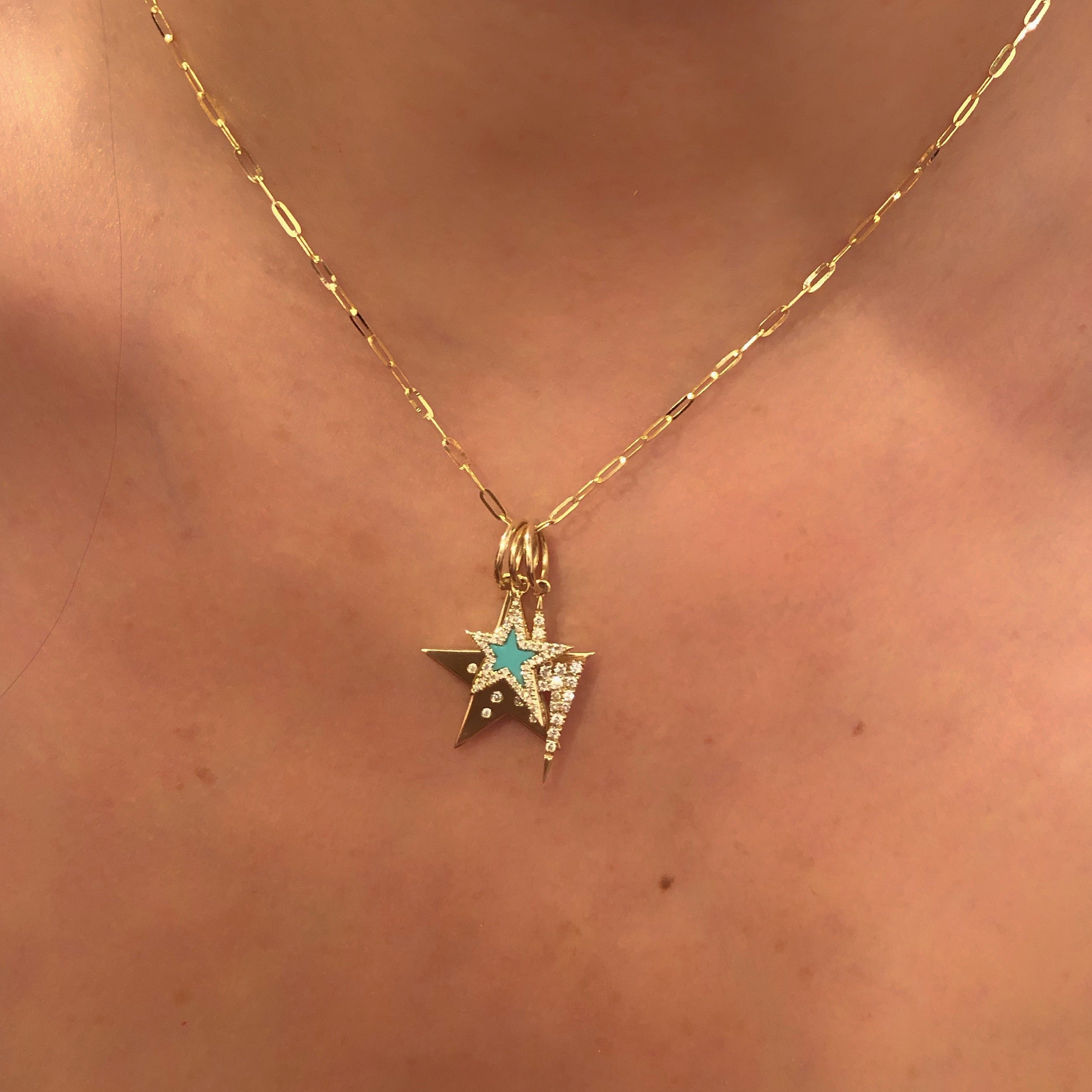 14K Gold Paper Clip Mini Necklace – David's House of Diamonds