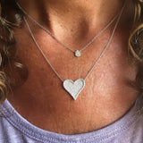 Pavé Diamond Heart Necklace - Large