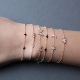 Two Diamond Butterfly Chain Bracelet