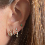 Simple Chain Earring With Solitaire Stone