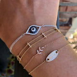 Evil Eye Diamond And Sapphire Chain Bracelet
