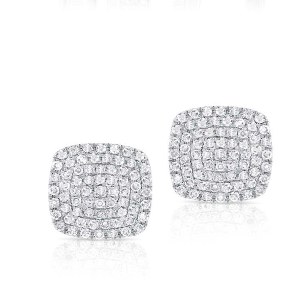 Rounded Square Diamond Stud Earring – NicoleHD Jewelry