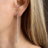 Long Bezel Diamond Earrings