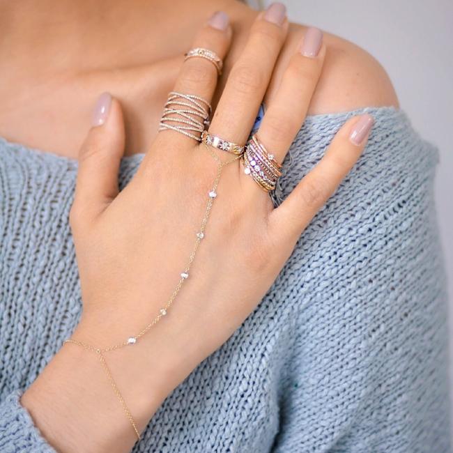 Henna Filigree Silver Chain Bracelet - Ring Size 8 – JJ Caprices
