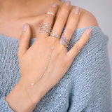 Diamond Bezel Hand Chain Bracelet