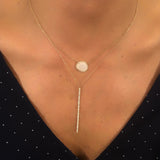 Long Diamond Vertical Stick Necklace